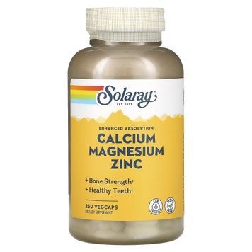 Кальцій Магній Цинк, Calcium Magnesium Zinc, Solaray, 250 капсул,  Solaray фото