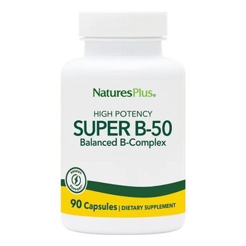 Супер В-Комплекс, В-50, Super B-50, Natures Plus, 90 Вегетаріанських Капсул,  Natures Plus фото