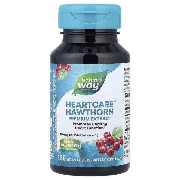 Боярышник, 80 мг, HeartCare, Hawthorn, Nature's Way, 120 таблеток,  Nature's Way фото