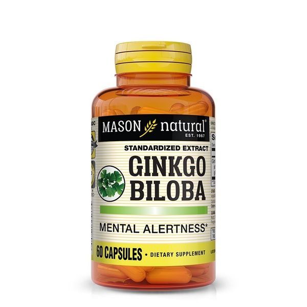 Гинкго Билоба Экстракт, Ginkgo Biloba, Mason Natural, 60 капсул,  Mason Natural фото
