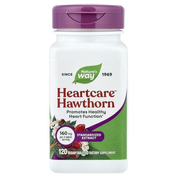 Боярышник, 80 мг, HeartCare, Hawthorn, Nature's Way, 120 таблеток,  Nature's Way фото