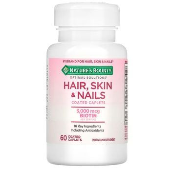Витамины для Волос, Кожи и Ногтей, Hair, Skin & Nails, Nature's Bounty, 60 каплет,  Nature's Bounty фото
