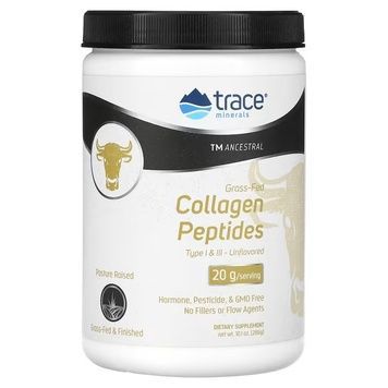 Коллагеновые пептиды, без ароматизаторов, Grass-Fed Collagen Peptides, Unflavored, Trace, 286 гр,  Trace фото