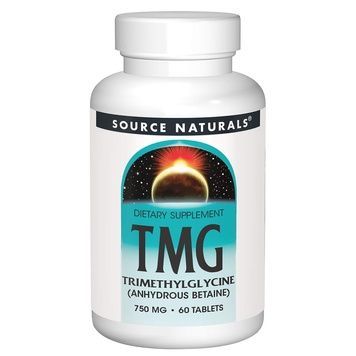 Триметилгліцин, ТМГ, TMG, 750 мг, Source Naturals, 60 таблеток,  Source Naturals фото
