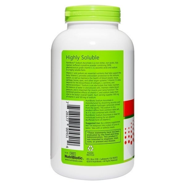 Аскорбат натрію, кристалічний порошок, Buffered Sodium Ascorbate, Vitamin C, Crystalline Powder, NutriBiotic, 454 гр,  NutriBiotic фото