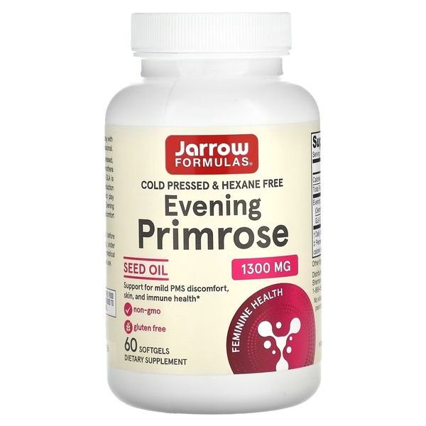 Примула вечерняя, 1300 мг, Evening Primrose, Jarrow Formulas, 60 желатиновых капсул,  Jarrow Formulas фото
