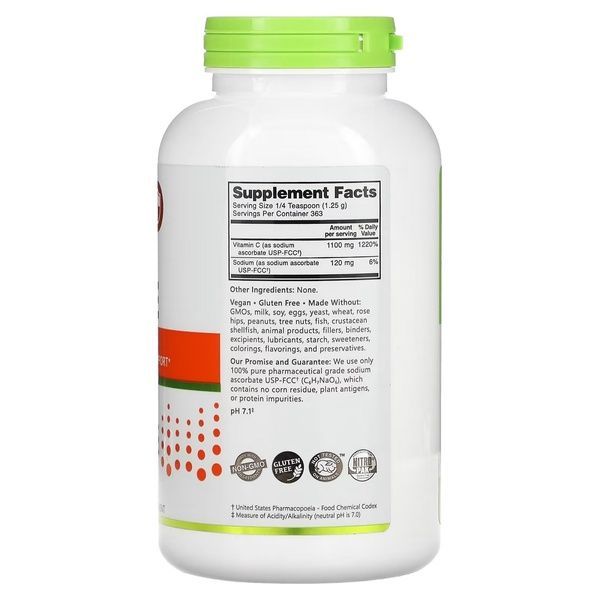 Аскорбат натрію, кристалічний порошок, Buffered Sodium Ascorbate, Vitamin C, Crystalline Powder, NutriBiotic, 454 гр,  NutriBiotic фото