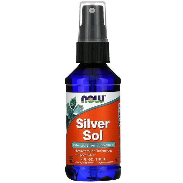 Колоїдне Срібло, Now Foods, Silver Sol, 4 рідких унцій (119 мл),  Now Foods фото