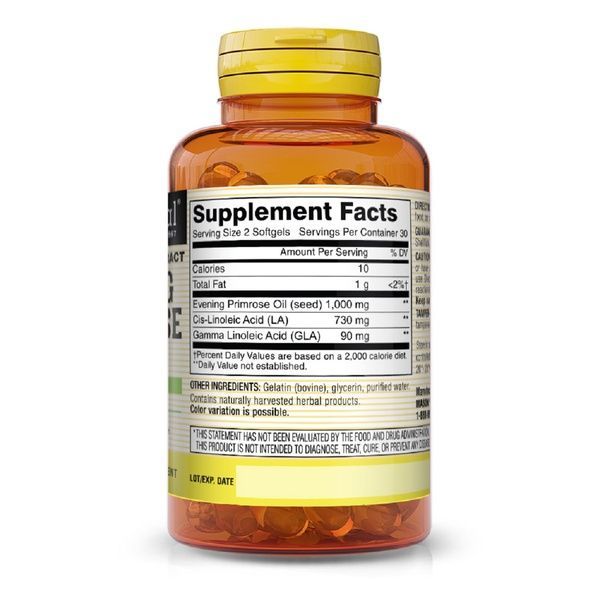 Масло примулы вечерней, Evening Primrose Oil, Mason Natural, 60 гелевых капсул,  Mason Natural фото