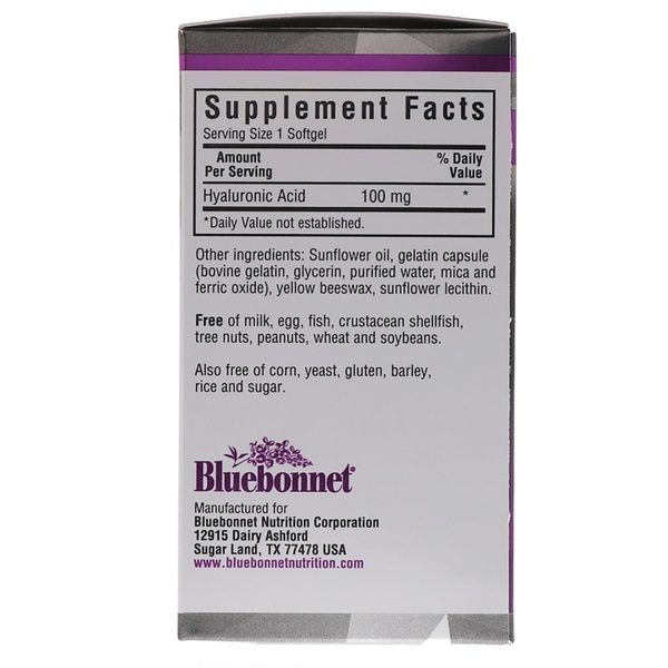Гиалуроновая Кислота 100 мг, Beautiful Ally, Bluebonnet Nutrition, 90 желатиновых капсул,  Bluebonnet Nutrition фото