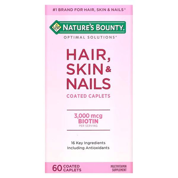Вітаміни для Волосся, Шкіри та Нігтів, Hair, Skin & Nails, Nature's Bounty, 60 каплет,  Nature's Bounty фото