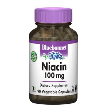 Нiaцин (В3) 100 мг, Bluebonnet Nutrition, 90 вегетаріанських капсул,  Bluebonnet Nutrition фото