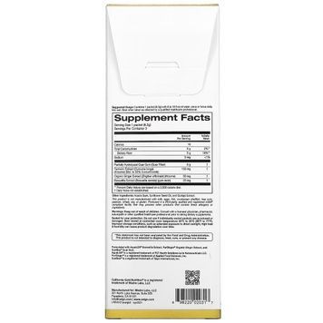 Пребіотична клітковина з куркумою імбиром та босвеллією, Prebiotic Fiber Plus Turmeric Ginger & Boswellia, California Gold Nutrition, 3 стика по 6,3 г,  California Gold Nutrition фото