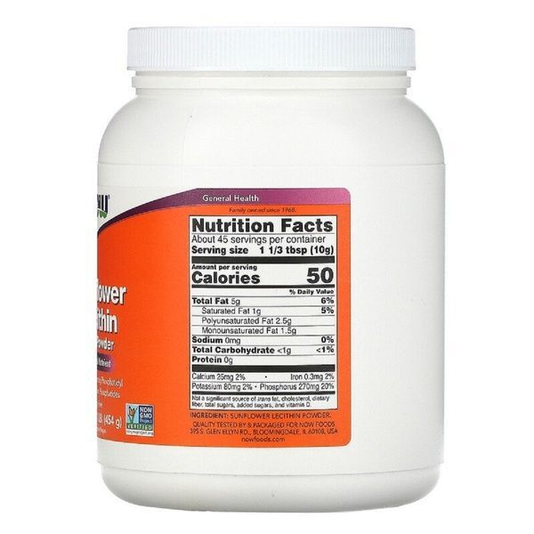 Подсолнечный Лецитин чистый порошок, Sunflower Liquid Lecithin, Now Foods, 454 гр 1 фунт,  Now Foods фото
