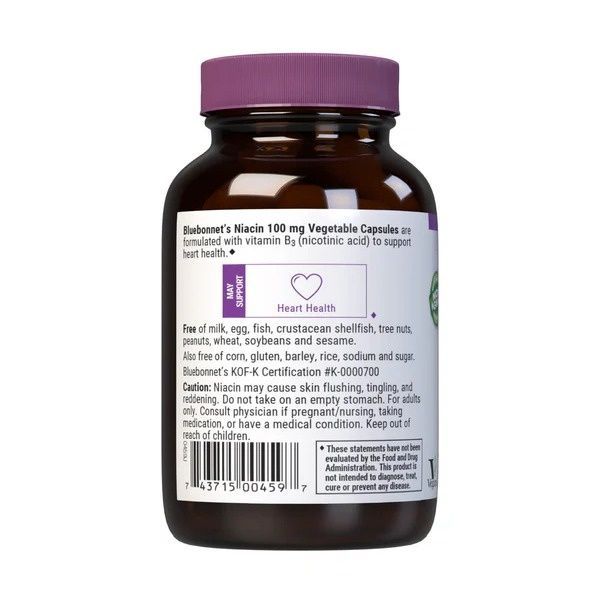 Ниaцин (В3) 100 мг, Bluebonnet Nutrition, 90 вегетарианских капсул,  Bluebonnet Nutrition фото