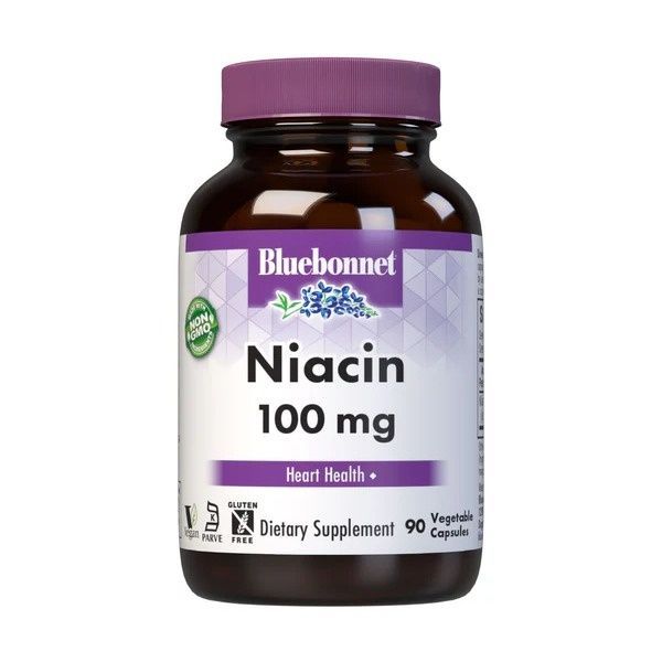 Ниaцин (В3) 100 мг, Bluebonnet Nutrition, 90 вегетарианских капсул,  Bluebonnet Nutrition фото