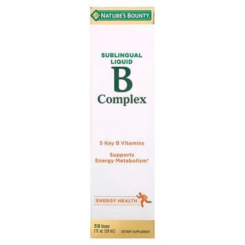 В-Комплекс, сублінгвальний, B-Complex Sublingual Liquid, Nature's Bounty, 59 мл (2 рідких унції),  Nature's Bounty фото