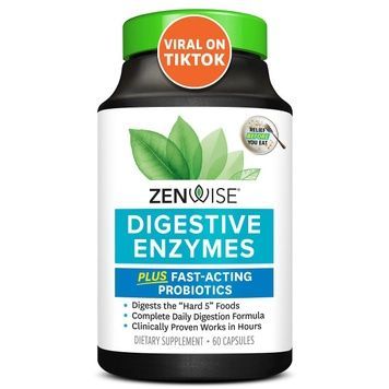 Пищеварительные ферменты и быстродействующие пробиотики, Digestive Enzymes with Probiotics, Zenwise, 60 капсул,  Zenwise фото