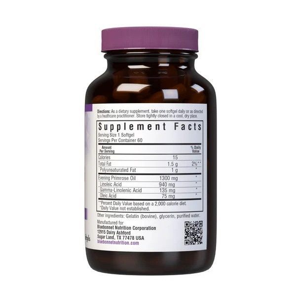 Масло Примулы Вечерней 1300мг, Bluebonnet Nutrition, 60 желатиновых капсул,  Bluebonnet Nutrition фото