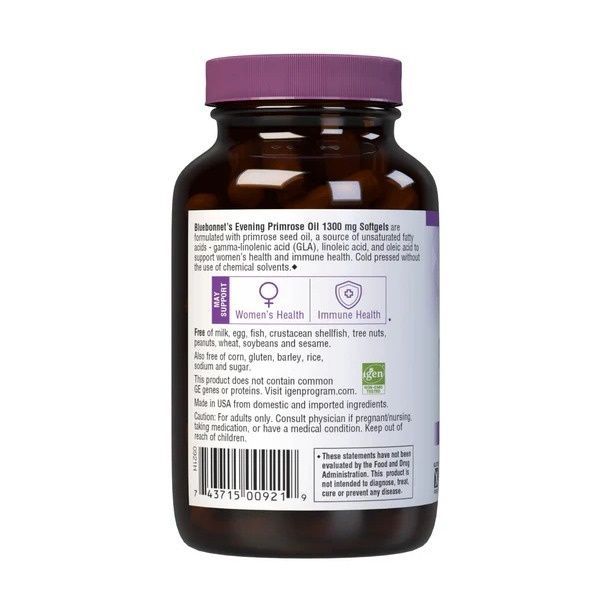 Масло Примулы Вечерней 1300мг, Bluebonnet Nutrition, 60 желатиновых капсул,  Bluebonnet Nutrition фото