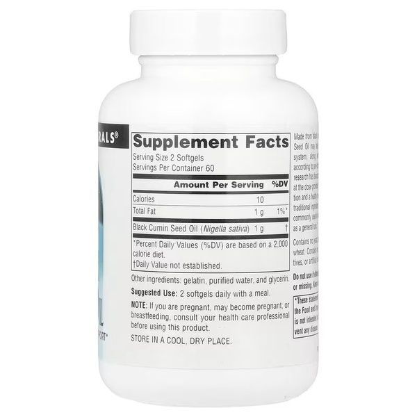 Масло черного тмина, Black Seed Oil, Source Naturals, 120 гелевых капсул,  Source Naturals фото