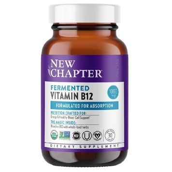 Витамин B12 Ферментированный, 1 мг, Fermented Vitamin В12, New Chapter, 30 таблеток,  New Chapter фото
