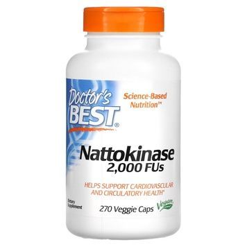 Наттокіназа, 2000 FU, Nattokinase, Doctor's Best, 270 вегетаріанських капсул,  Doctor's Best фото