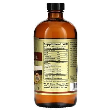 Льняна олія органічна, Earth Source, Organic Flaxseed Oil, Solgar, 473 мл,  Solgar фото