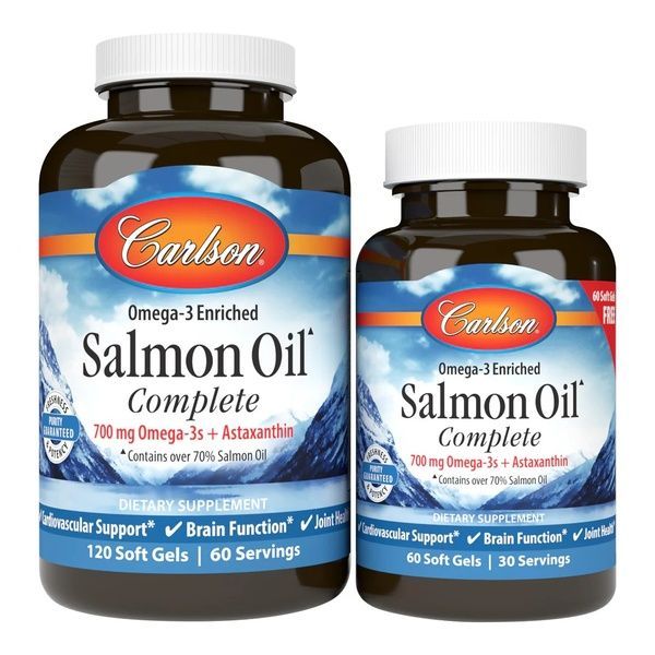 Лососевый Жир, Salmon Oil Complete, Carlson, 120+60 желатиновых капсул,  Carlson фото