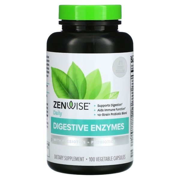 Пищеварительные ферменты и быстродействующие пробиотики, Digestive Enzymes with Probiotics, Zenwise, 100 капсул,  Zenwise фото