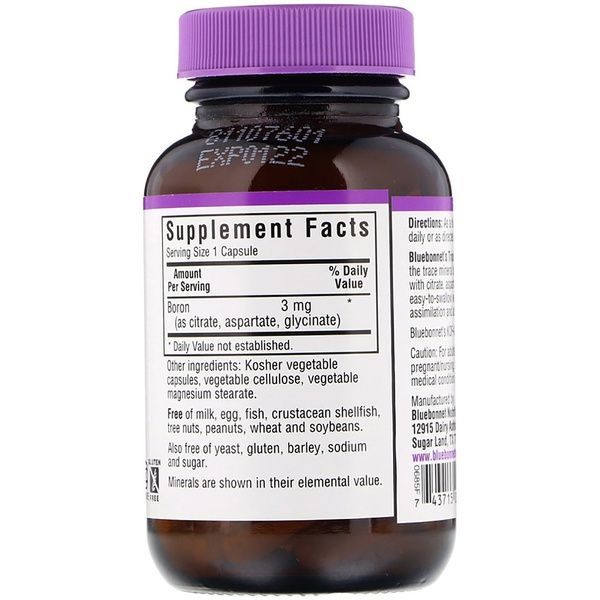 Потрійний бор 3мг, Bluebonnet Nutrition, Triple Boron, 90 вегетаріанських капсул,  Bluebonnet Nutrition фото