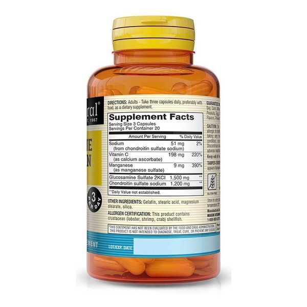 Глюкозамин и Хондроитин 1500/1200, Glucosamine Chondroitin, Mason Natural, 280 капсул,  Mason Natural фото