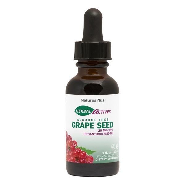 Екстракт виноградних кісточок, 25 мг, без спирту, Grape Seed, Natures Plus, 30 мл,  Natures Plus фото