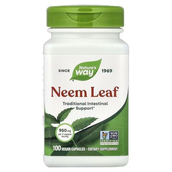 Лист нима 950 мг, Neem Leaf, Nature's Way, 100 вегетаріанських капсул,  Nature's Way фото