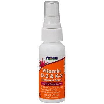 Вітаміни D-3 & K-2, Ліпосомальний Спрей Vitamin D-3 & K-2, Now Foods, 1000 МО / 100 мкг, 59 мл.,  Now Foods фото