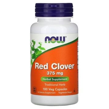 Червона Конюшина, Red Clover, Now Foods, 375 мг, 100 Вегетаріанських Капсул,  Now Foods фото