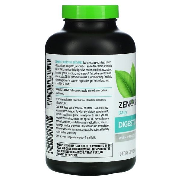 Пищеварительные ферменты и быстродействующие пробиотики, Digestive Enzymes with Probiotics, Zenwise, 180 капсул,  Zenwise фото