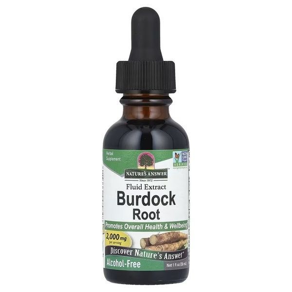 Экстракт корня лопуха, 2000 мг, без спирта, Burdock Root, Nature's Answer, 30 мл,  Nature's Answer фото