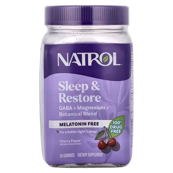 Здоровий сон та відновлення, без мелатоніну, смак вишні, Sleep & Restore, Natrol, 60 жувальних цукерок,  Natrol фото