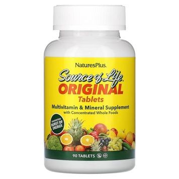 Мультивітаміни та мінерали, Source of Life, Multi-Vitamin & Mineral Supplement, Natures Plus, 90 таблеток,  Natures Plus фото