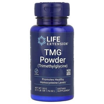 Триметилгліцин, ТМГ, 500 мг, TMG Powder (Trimethylglycine), Life Extension, 50 гр,  Source Naturals фото