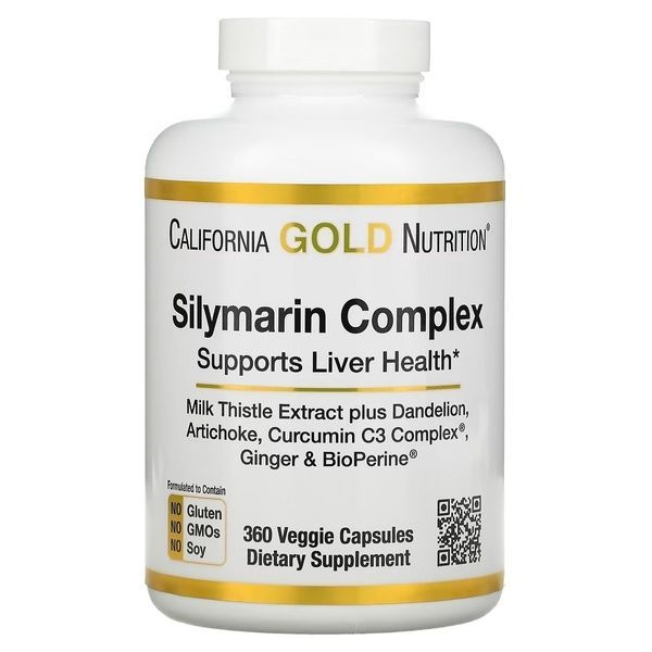 Комплекс силимарина с растительными экстрактами, Silymarin Complex, California Gold Nutrition, 360 вегетарианских капсул,  California Gold Nutrition фото