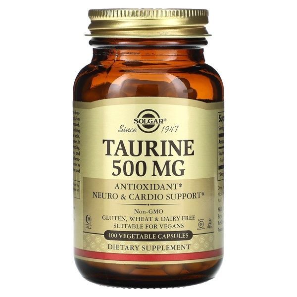 Таурин, 500 мг, Taurine, Solgar, 100 вегетарианских капсул,  Solgar фото