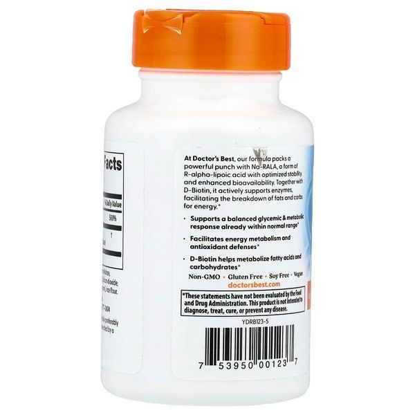 R-Липоевая Кислота, R-Lipoic Acid, Doctor's Best, 100 мг, 60 капсул,  Doctor's Best фото