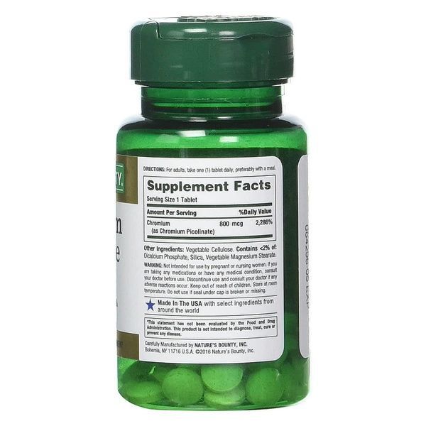 Хром Пиколинат Мега, 800 мкг, Chromium Picolinate Mega, Nature's Bounty, 50 таблеток,  Nature's Bounty фото