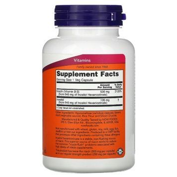 Ниацин (В3), No-Flush Niacin, Now Foods, 500 мг, 90 вегетарианских капсул,  Now Foods фото