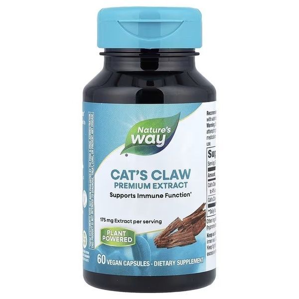 Котячий кіготь, преміум екстракт, 175 мг, Premium Extract, Cat's Claw, Nature's Way, 60 вегетаріанських капсул,  Nature's Way фото