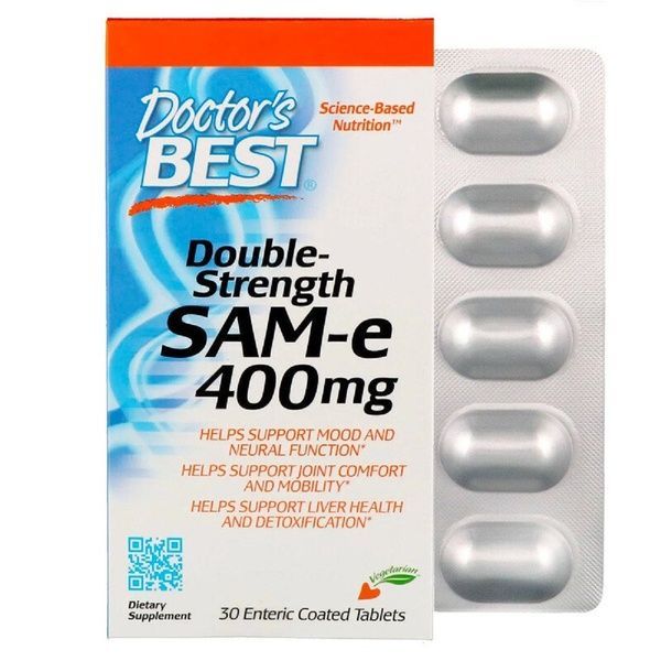 SAM-e (S-Аденозілметіонін) 400мг, Doctor's Best, 30 таблеток,  Doctor's Best фото