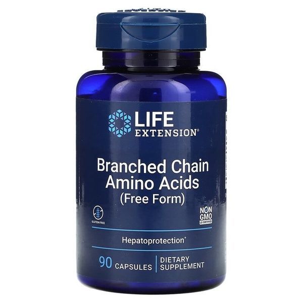 Амінокислоти з розгалуженим ланцюгом, Branched Chain Amino Acids, Life Extension, 90 капсул,  Life Extension фото