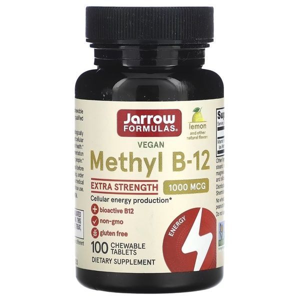УЦЕНКА Метил B-12 со вкусом лимона, 1000 мкг, Methyl B-12, Jarrow Formulas, 100 леденцов (вмятина),  Jarrow Formulas фото